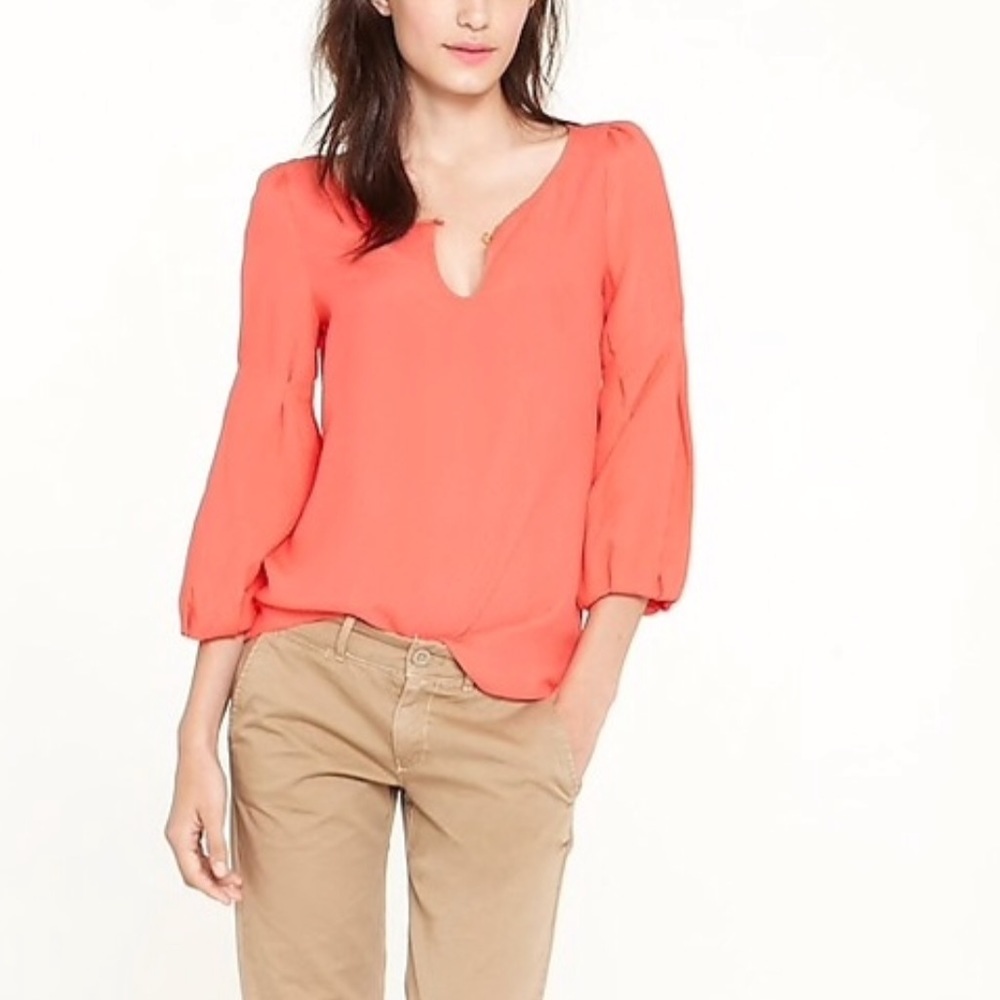 J. Crew Collection Jacquard Keyhole Blouse